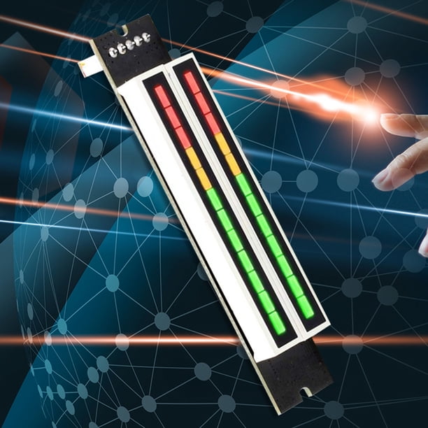 Tablero de lámparas indicadoras de nivel estéreo Mini Dual 12 Placa amplificadora estéreo con medidor de VU, placa de velocidad de luz ajustable DC 7-12V/100mA Barbie Nuevos Originales