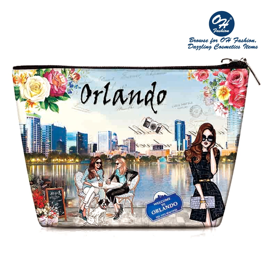 OH Fashion Women Travel Cosmetic Bag, Makeup case organizer, toiletry bag, Magnificient Orlando, ideal for storage lipstick, makeup brushes, manicure pedicure, for handbag 1 bag