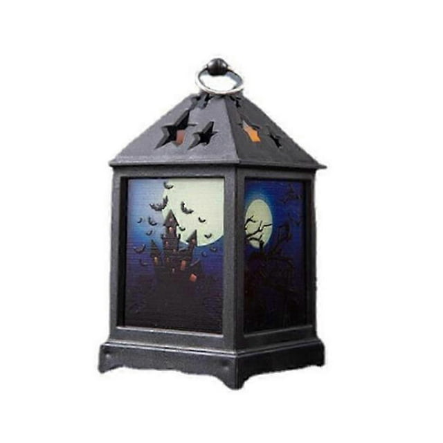Halloween Decoration Castle Pumpkin Lantern Vintage Candle Lamp Hanging Wind Light Halloween Party Supplies Props