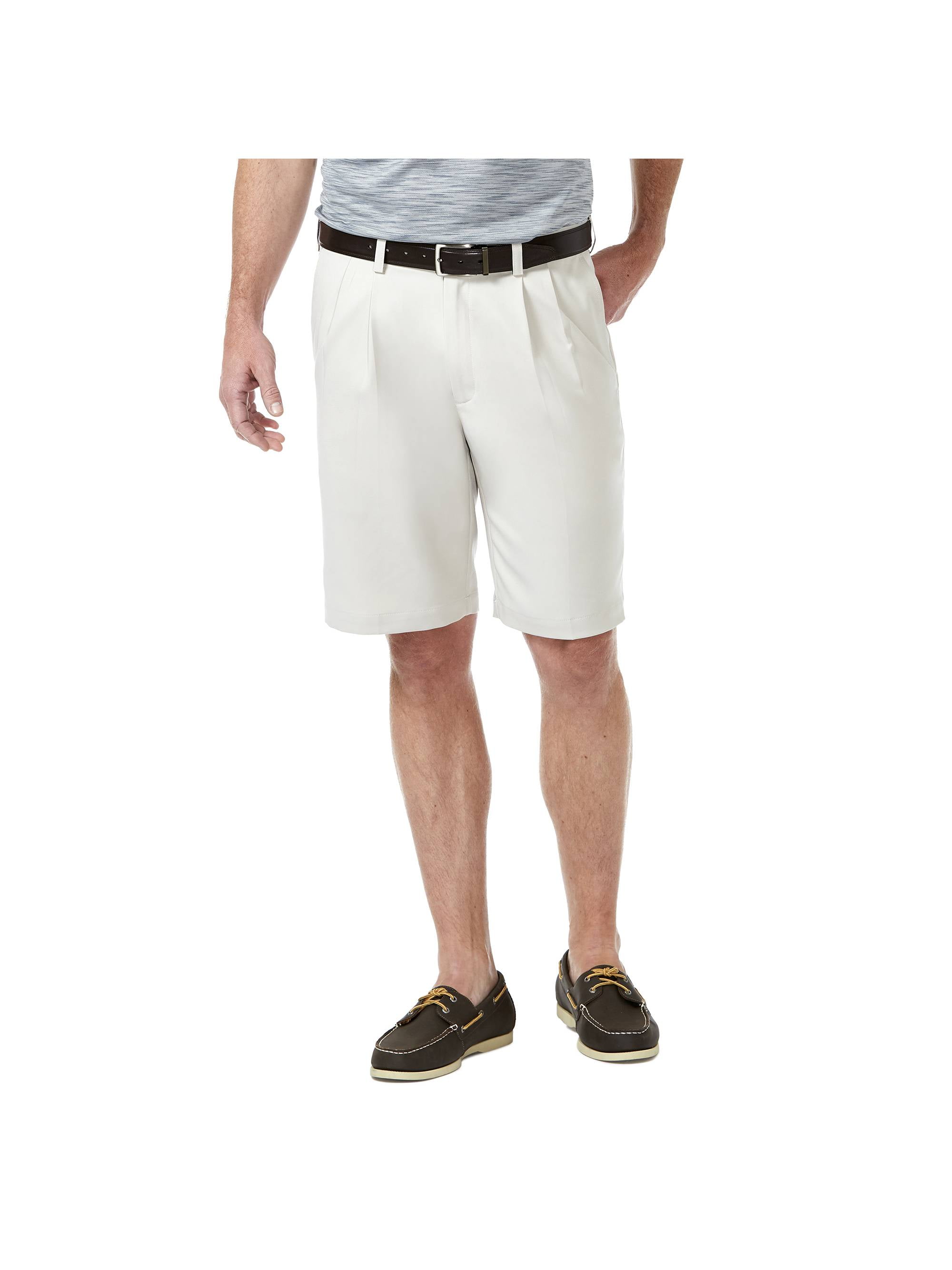 Haggar Mens Cool 18 Pro Pleat Front 4-Way Stretch Expandable Waist Short Regular and Big & Tall Sizes