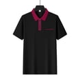 thumbnail image 3 of Men's Short Sleeve Zipper Down Collar Shirt - Gradient Print, Polyester Material, Perfect for Business, Casual & Summer, 3 of 5