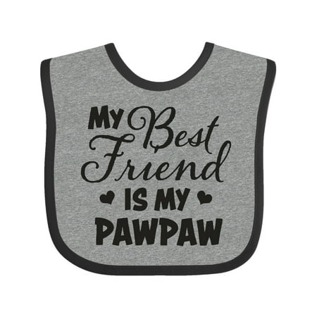 

Inktastic My Best Friend is My Pawpaw with Hearts Gift Baby Boy or Baby Girl Bib