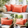thumbnail image 5 of UNIKOME Outdoor Waterproof Throw Pillows "12" x "20" Feathers and Down Filled Square Solid Pillows Water Resistant Outdoor Pillows Decorative for Garden Patio Sofa Picnic, Set of 2, 12*20 Inch, Orange, 5 of 7