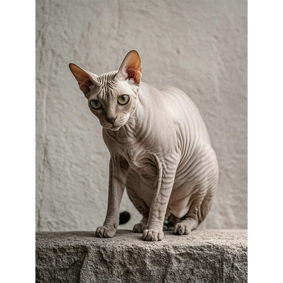 5D Diamond Painting DIY Kits Sphynx Cat Kitten Diamond Art Full Round Drill Rhinestones by Number Embroidery Arts and Crafts for Living Room Home Wall Decor 12x16 inch / 30x40cm