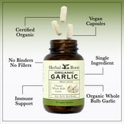 Herbal Roots Organic Whole Bulb Garlic Pills, 600 mg, 60 Vegan Capsules