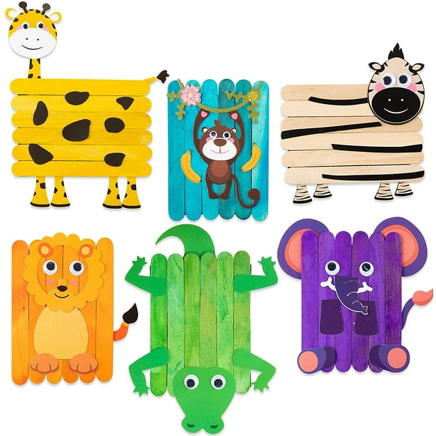 Toyhub6Pcs Safari Jungle Animals Wooden Sticks Craft Forest DIY Art Crafts Kit for Kids Creative Handmade Project Supplies with Googly Eyes Birthday Gift Home Classroom Activity Games for Boys Girls Toyhub6Pcs Safari Jungle Animals Wooden Sticks Craft Forest DIY Art Crafts Kit for Kids Creative Handmade Project Supplies with Googly Eyes Birthday Gift Home Classroom Activity Games for Boys Girls