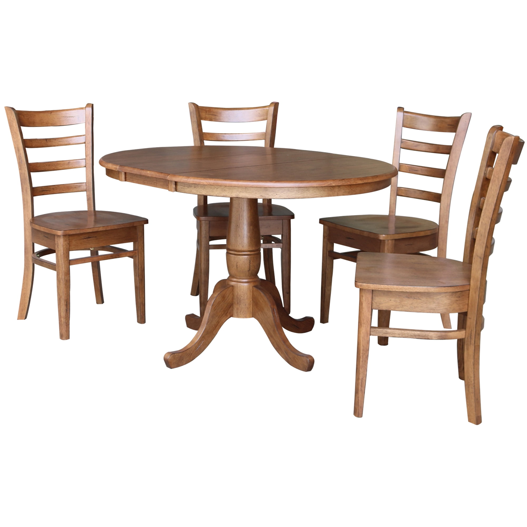 36 Round Extension Dining Table With 4, 36 Round Dining Table And Chairs