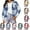 Blue, variant on Flannels for Women Cropped Shacket Jacket Fashion Plaid Button Down Shirt 2025 Fall Coat Tops Ndbuld ,Blue,S