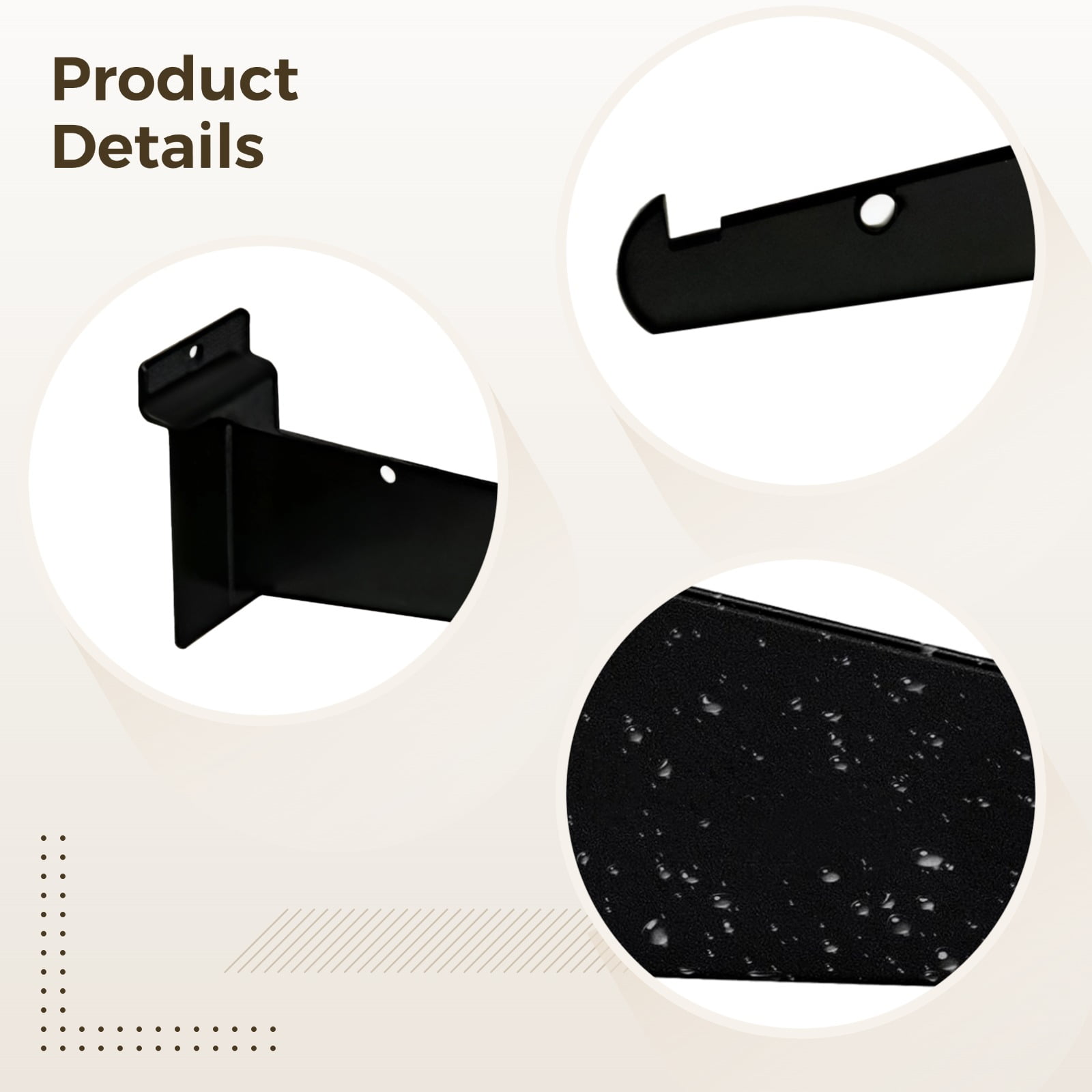 8 PCS Wall Shelf Brackets, 12 in Heavy Duty Steel Shelf Holder, High Load Slat Wall Shelf Rack for Storage and Display