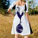 thumbnail image 5 of Vestido minimalista de manga corta, elegante y chic, para mujer, promoción de verano., 5 of 7