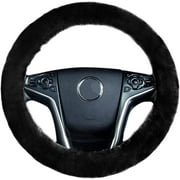 Zone Tech Faux Sheepskin Steering Wheel Cover Zone Tech Plush Stretch On Vehicle Steering Wheel Cover Black Classic Car Wheel Protector