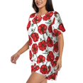 thumbnail image 2 of Naloa Hand Drawn Tomatoes Women's Short-Sleeved Pajama Set, Loungewear, Summer pajamas, Breathable Cozy - 3X-Large, 2 of 9
