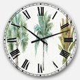 thumbnail image 1 of DesignArt Mixed Botanical Greens palms I Large Wall Clock, 1 of 2
