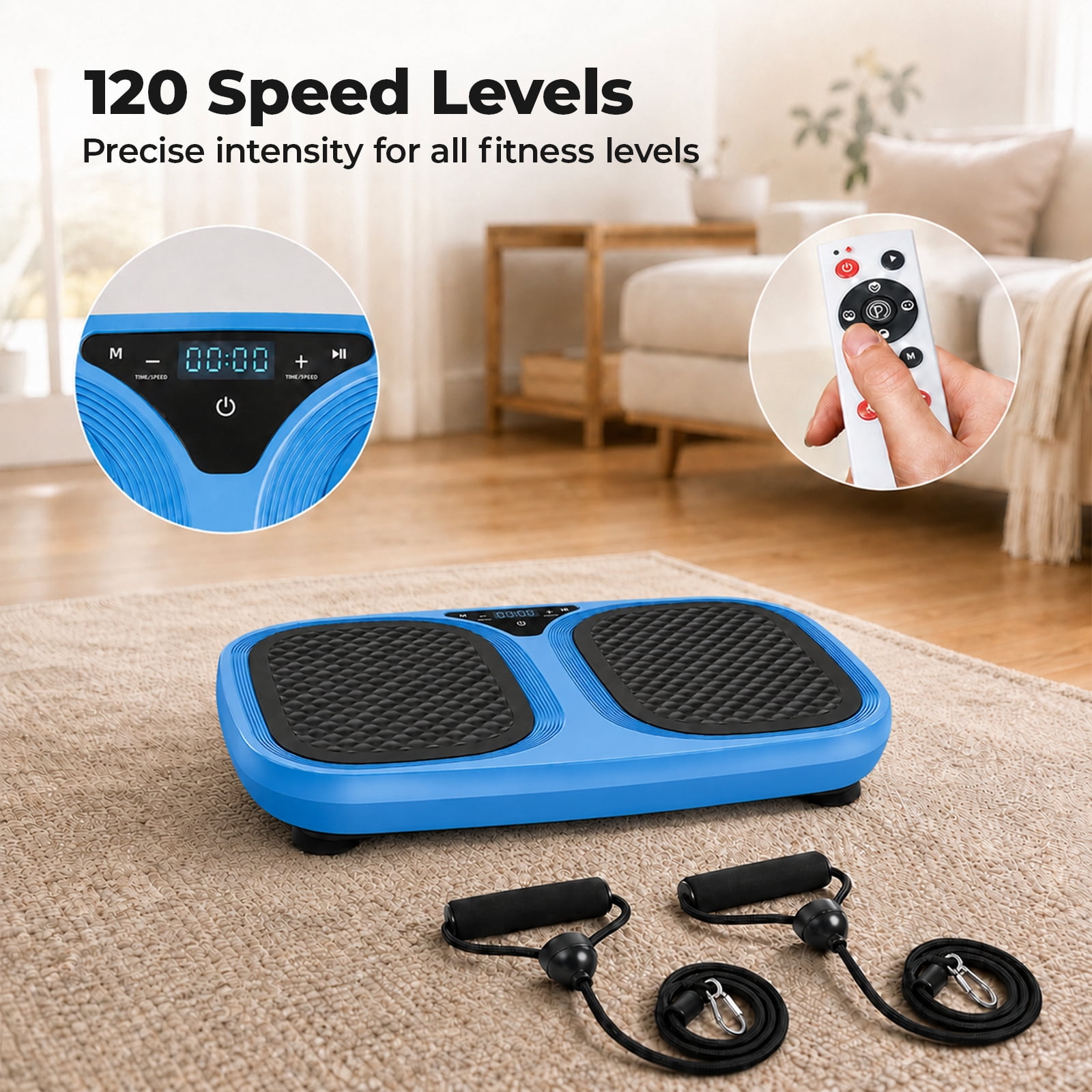 Alvantor Vibration Plate Exercise Machine, Vibrating Fitness Platform for Lymphatic Drainage, Full Body Shaker Workout Equipment, 120 Speeds & 9 Modes, Weight Loss Gifts for Women Men