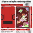 thumbnail image 5 of Decase Heavy Case for Lenovo Tab M10 Plus 2022 3rd Gen 10.6 Inch, Hybrid Shockproof Rugged Case with Built-in Kickstand, Red+Black, 5 of 9