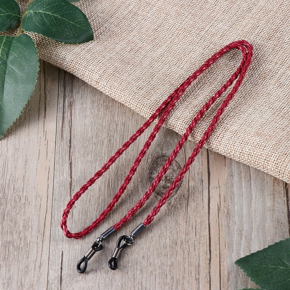 Worgeous  4 Pcs Adjustable Eyeglass Chains Glasses Band Strap Sports Braided Cord Red