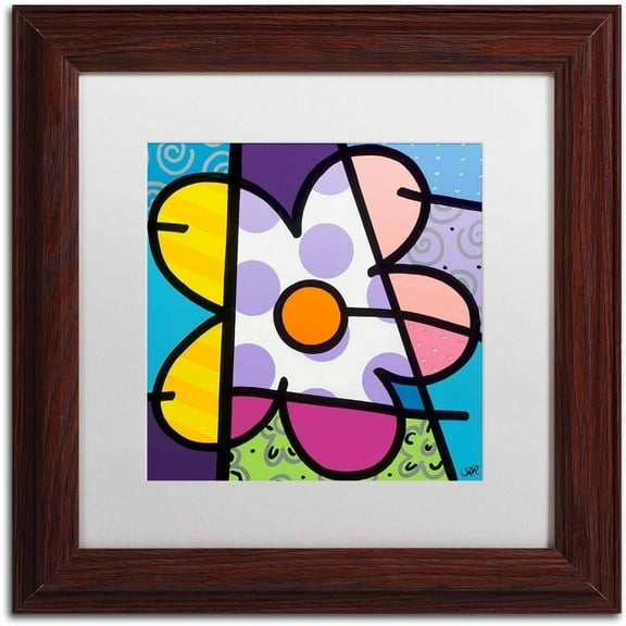 Trademark Fine Art 'Big Flower I' Canvas Art by Roberto Rafael, White Matte, Wood Frame