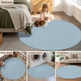 thumbnail image 6 of Light Blue Round Rugs 8ft, Farmhouse Solid Blue Color Modern Art Non Slip Washable Rug Runner, Low Pile Indoor Floor Carpet Mat Bathroom Rugs for Living Room, Bedroom, Kids Room, 6 of 9