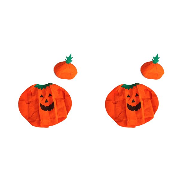 Sonducket Pumpkin Costume Hat Set Halloween Party Cosplay Prop Cute Banquet Clothes Clothing Cap Performance Sleeveless Kit Erwachsene 2Conjunto