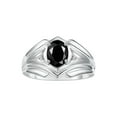 thumbnail image 1 of RYLOS Men's Rings Sterling Silver Rings Classic Designer Style 9X7MM Oval Gemstone & Diamond Ring Onyx October Birthstone Rings For Men Size 8, 1 of 7