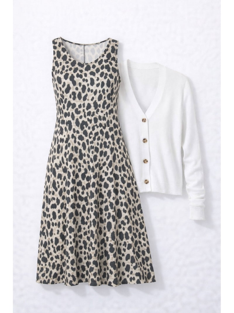 Ellos Plus Size Stretch Jersey Knit Sleeveless Scoop Neck Fit And Flare  Dress - Walmart.com