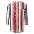 thumbnail image 5 of Independence Day Shirt for Women American Flag 3/4 Length Sleeve Tops 4th of July Tops USA Flag Stars Striped Graphic Tees Patriotic Round Neck Tunic Top Memorial Day Fashion Vacation Blouses, 5 of 5