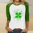 thumbnail image 5 of Women's 3/4 Sleeve St. Patrick's Day Shirts - Crewneck Color Block Loose Raglan Blouse Going Out Casual Graphic Tee Tops, 5 of 5