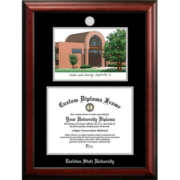 Campus Images TX968LSED-1411 14 x 11 in. Tarleton State University Silver Embossed Diploma Frame with Lithograph