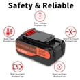thumbnail image 3 of 1/2/3pcs 20V Replacement for Black Decker MAX Lithium LBXR20 LB20 LBX20 Battery, 3 of 10