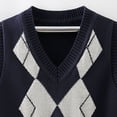 thumbnail image 6 of SERTGUTR Boys V Neck Sweater Vest Full Argyle Pattern Ribbed Trim Sleeveless Knit Pullover Classic School Uniform Everyday Layering Top, 6 of 7