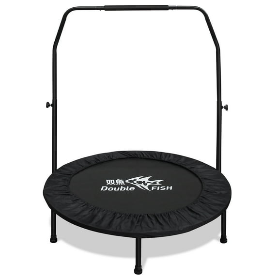 38" Mini Trampoline for Kids with Handle, Toddler Trampoline, Exercise Rebounder with Foam Handle, Indoor Trampoline, Kids Mini Trampoline, Small Rebounder Trampoline for Indoor and Outdoor Use