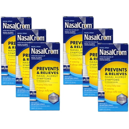 6 Pack - NasalCrom Nasal Spray Allergy Symptom Controller, 200 Metered Sprays, 0.88 FL OZ