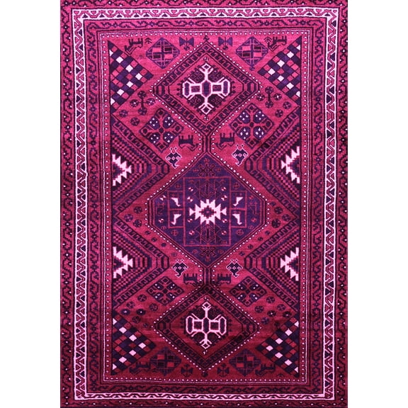 Ahgly Company Indoor Rectangle Persian Pink Traditional Area Rugs, 5' x 7'