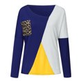 thumbnail image 4 of Blusa informal de manga larga con cuello redondo y estampado de leopardo para mujer Pompotops gfhjh2716, 4 of 5