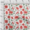 thumbnail image 1 of oneOone Viscose Jersey Fabric Leaves & Peony Floral Print Fabric BTY 60 Inches Wide, 1 of 5