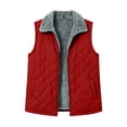 thumbnail image 5 of Womens Puffer Vest Collared Quilted Zip Front Fleece Lined Collar Warm Winter Vest, 5 of 7