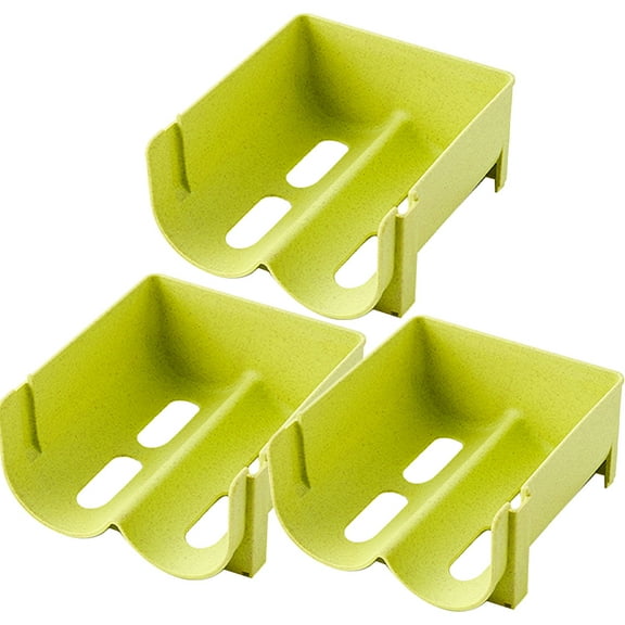 HOMEMAXS Stackable Beverage Storage Rack for Desktop Green Plastic Beer Bottle Holder Fits Most Spaces 3Pcs