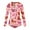 Pink, variant on Women’s Long Sleeve Valentine Day Jumpsuit Bodycon V Neck Heart Lip Print Button Down Short Romper Indoor Sleepwear