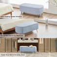 thumbnail image 5 of Othniel 39" Blue Boucle Storage Ottoman Bench Gold Legs Modern Footrest for Living Room Bedroom, 5 of 8