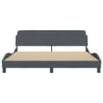 thumbnail image 2 of vidaXL Bed Frame with Headboard Dark Grey 183x213 cm Velvet, 2 of 5