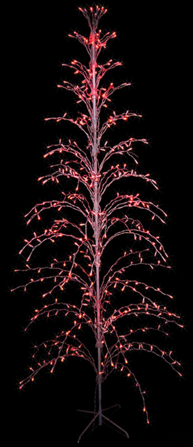 9' Red LED Lighted Christmas Cascade Twig Tree Outdoor Decoration