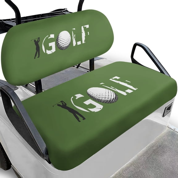 HUIACONG Golf Themed Graphic Print Golf Cart Seat Covers, Breathable Comfortable Golf Cart Seat Protector for EZGO