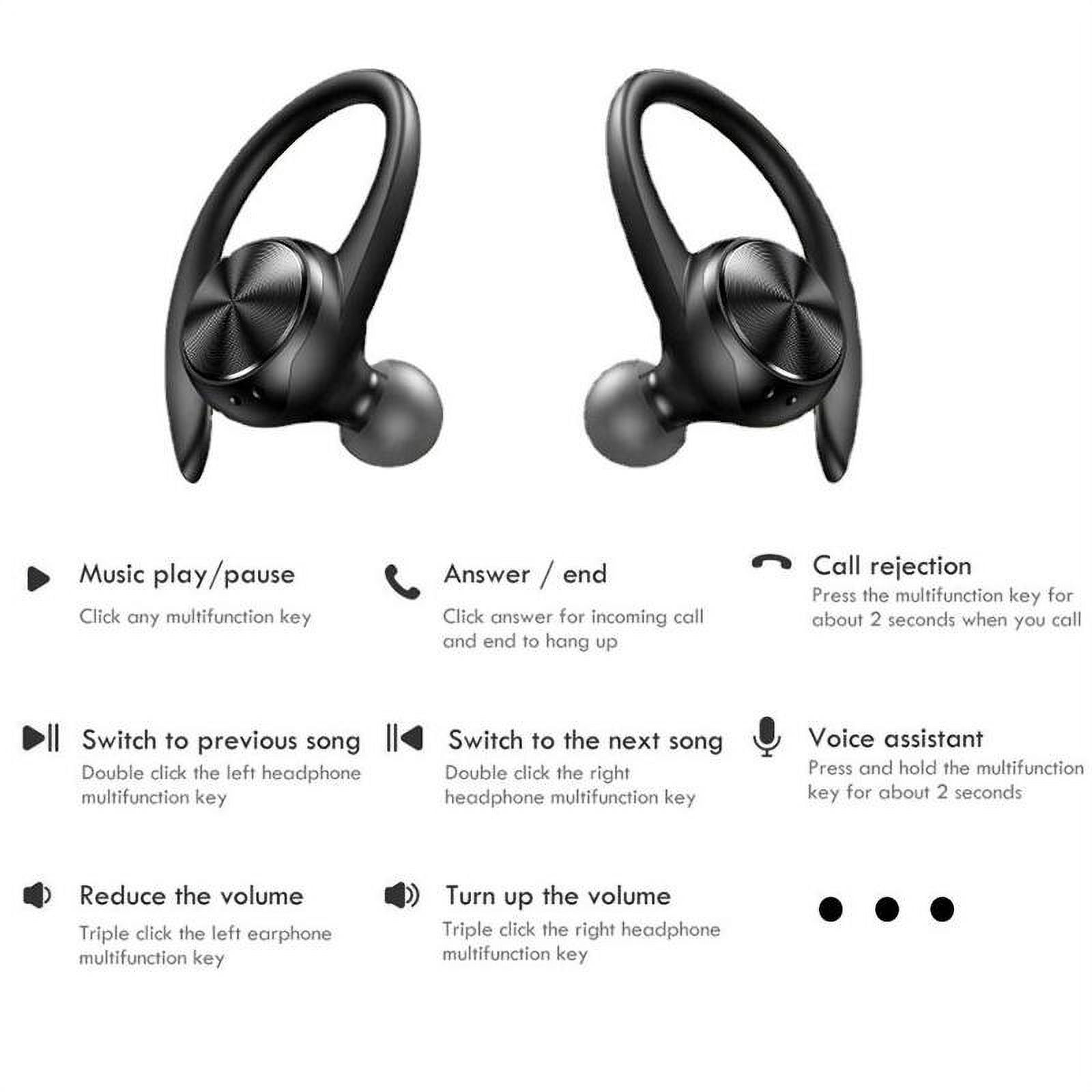 TWS Bluetooth Earphones With Microphones Sport Ear Hook LED Display Wireless Headphones HiFi Stereo Earbuds Waterproof Headsets