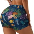 thumbnail image 2 of Naloa Undersea Animals Biker Shorts for Women Seamless Scrunch Short Women’s Yoga Shorts for Gym Running Sport Shorts - XX-Large, 2 of 9