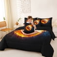 thumbnail image 3 of Erosebridal Teens Ball Games 7-Piece Bedding Comforter Set,Baseball Sport Gaming King Bedding Sets For Boy Kids,Reversible, 3 of 7