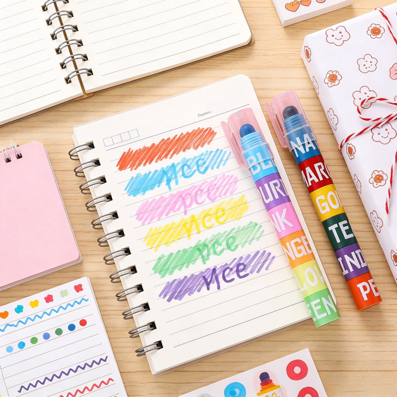 Highlighter Set 12 Colors Solid Gel Marker Pens Cute Color Pen For Bible Journal No Bleed Through Double Ended Highlighters For Adult Color