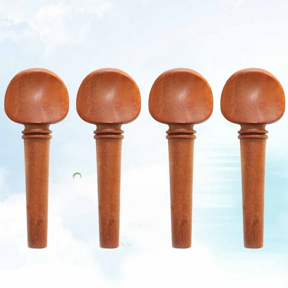 SOPOTUTU 4Pcs Violin Tuning Pegs Jujube Wood End Pins Khaki Replacement Parts for Violin Accessories