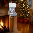 thumbnail image 6 of AuroraX Cute Plush Christmas Stocking with Hanging Legs Knitted Mini Christmas Stockings with Embroidered Santa Reindeer and Snowman 9" Hanging Gift Bag for Girls (Gray), 6 of 6