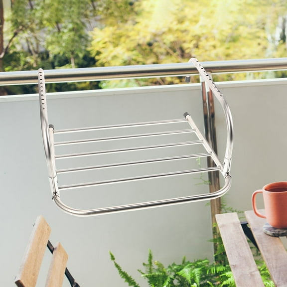 HONMEET  Heavy Duty Garment Rack Telescopic Space Saving for Balcony Laundry Room