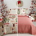 thumbnail image 3 of Green Essen Christmas Quilts Sets Queen/Full Size Reversible Rustic Lodge Deer Bedding Set Snowman Bedspread Lightweight Elk Coverlet Bed Decor, 3 of 9